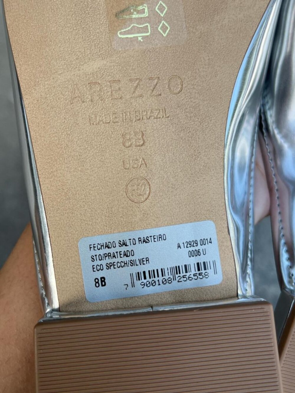 Shinny Silver Slip-On Flats - Picture 4 of 4